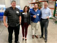 Derek Scharff and Dustin Weyant (Peerless Products) with Nataline Lomedico and Marty McKinley (Giroux Glass)