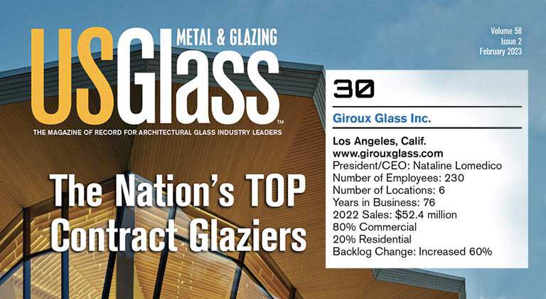 Giroux Glass Ranks Again in Listing of Top 50 Contract Glaziers